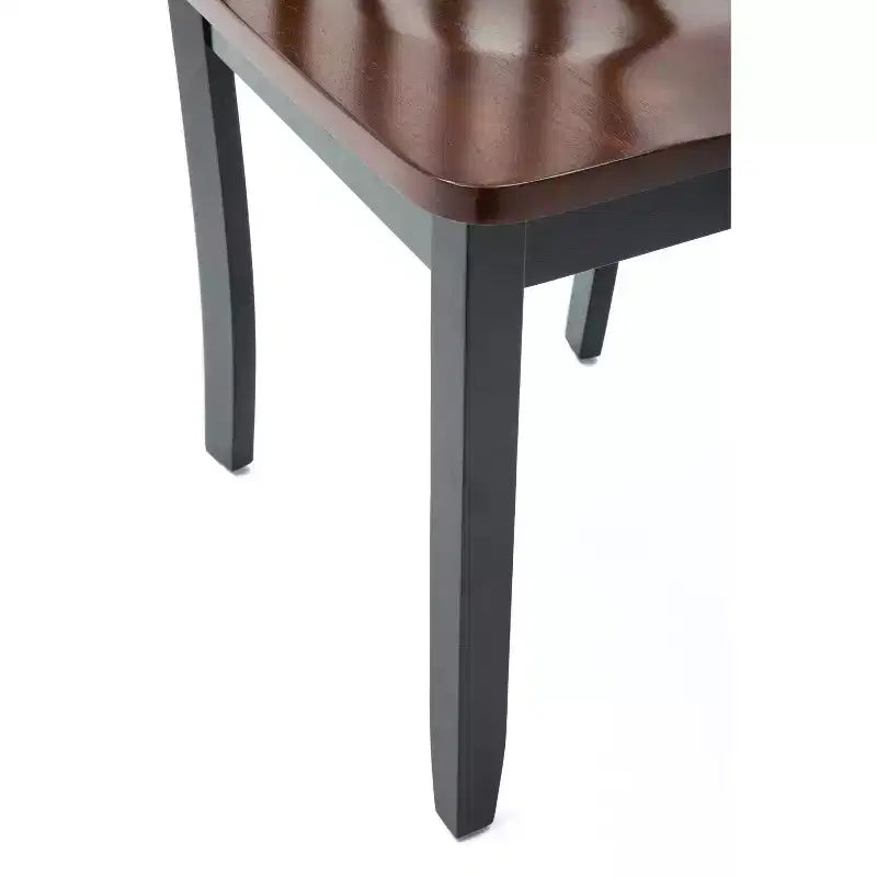 Chaises de salle à manger Bloomington noires et merisier (lot de 2) - Boraam : Bois d'hévéa massif, sans accoudoirs, capacité de 136 kg, dossier à lattes