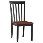 Chaises de salle à manger Bloomington noires et merisier (lot de 2) - Boraam : Bois d'hévéa massif, sans accoudoirs, capacité de 136 kg, dossier à lattes