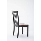 Chaises de salle à manger Bloomington noires et merisier (lot de 2) - Boraam : Bois d'hévéa massif, sans accoudoirs, capacité de 136 kg, dossier à lattes