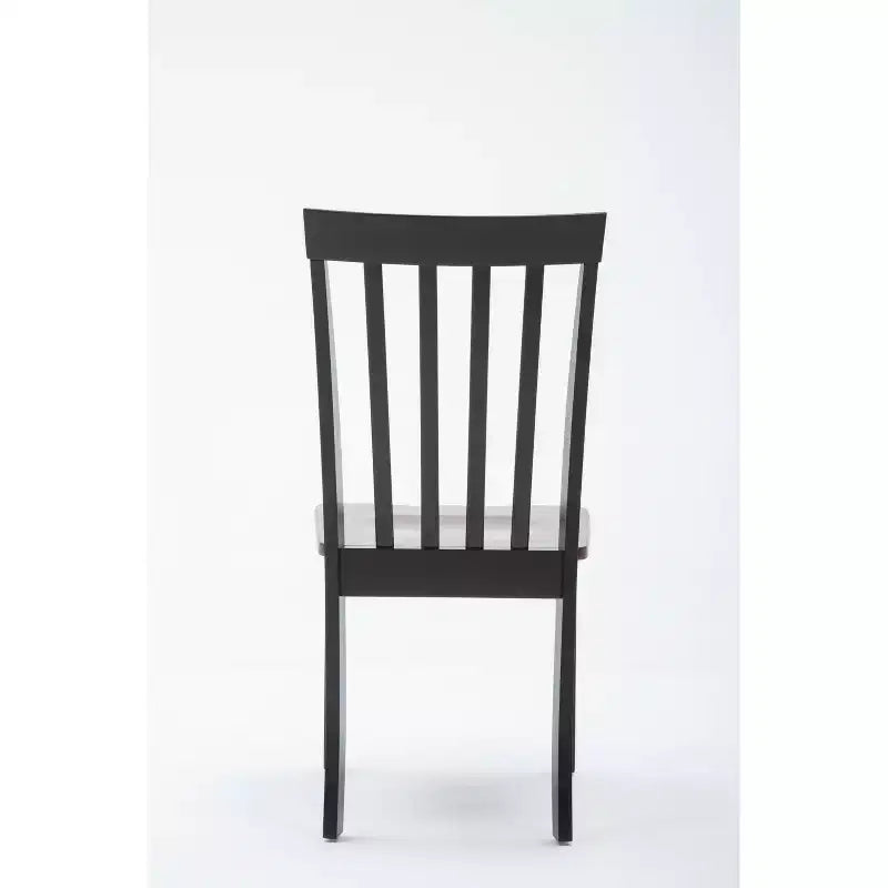 Chaises de salle à manger Bloomington noires et merisier (lot de 2) - Boraam : Bois d'hévéa massif, sans accoudoirs, capacité de 136 kg, dossier à lattes