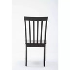 Chaises de salle à manger Bloomington noires et merisier (lot de 2) - Boraam : Bois d'hévéa massif, sans accoudoirs, capacité de 136 kg, dossier à lattes