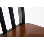 Chaises de salle à manger Bloomington noires et merisier (lot de 2) - Boraam : Bois d'hévéa massif, sans accoudoirs, capacité de 136 kg, dossier à lattes