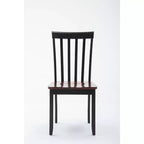 Chaises de salle à manger Bloomington noires et merisier (lot de 2) - Boraam : Bois d'hévéa massif, sans accoudoirs, capacité de 136 kg, dossier à lattes