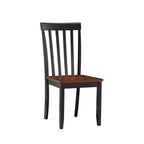 Chaises de salle à manger Bloomington noires et merisier (lot de 2) - Boraam : Bois d'hévéa massif, sans accoudoirs, capacité de 136 kg, dossier à lattes