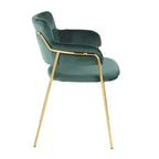 Ensemble de 2 chaises Napoli contemporaines or/velours vert émeraude - LumiSource : chromées, pieds en métal, protège-plancher