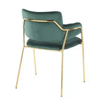 Ensemble de 2 chaises Napoli contemporaines or/velours vert émeraude - LumiSource : chromées, pieds en métal, protège-plancher