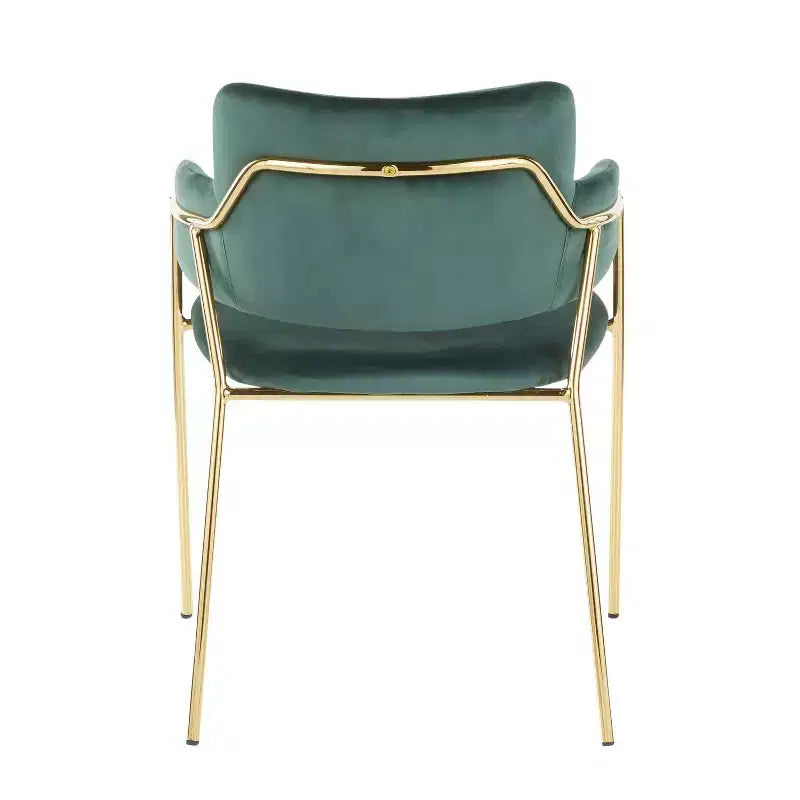Ensemble de 2 chaises Napoli contemporaines or/velours vert émeraude - LumiSource : chromées, pieds en métal, protège-plancher