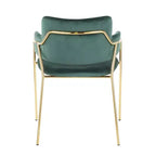 Ensemble de 2 chaises Napoli contemporaines or/velours vert émeraude - LumiSource : chromées, pieds en métal, protège-plancher