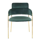Ensemble de 2 chaises Napoli contemporaines or/velours vert émeraude - LumiSource : chromées, pieds en métal, protège-plancher