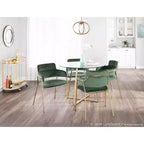 Ensemble de 2 chaises Napoli contemporaines or/velours vert émeraude - LumiSource : chromées, pieds en métal, protège-plancher