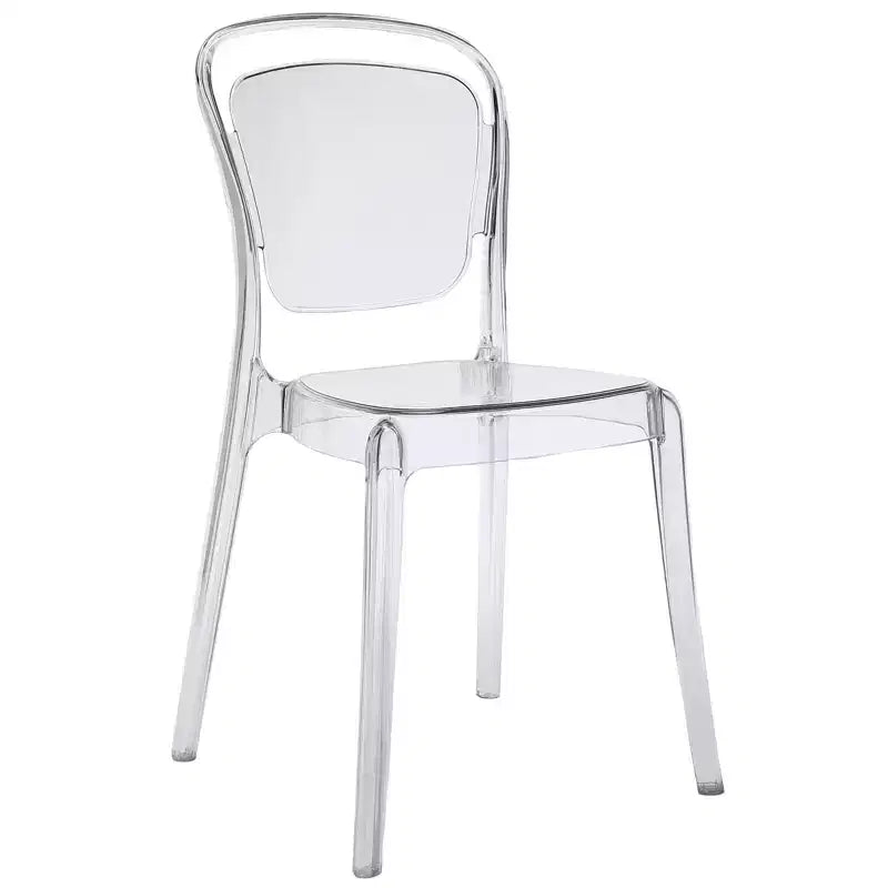 Chaise de salle à manger Entreat transparente - Modway : Polycarbonate, Nettoyage des taches/à l'essuie-glace, Aucun assemblage, Capacité de 150 kg