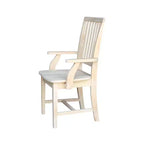 Chaise à Accoudoirs Mission non Finie - International Concepts : Bois massif, Dossier à lattes, Meuble de cuisine