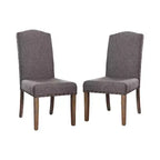 Lot de 2 chaises de salle à manger en bois rembourrées Silva, gris - HOMES: Inside + Out : cloutées, revêtement en polyester