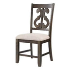 Chaise Stanford avec dossier tourbillon en bois, marron - Picket House Furnishings : Moderne du milieu du siècle, assise rembourrée
