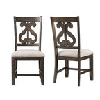 Chaise Stanford avec dossier tourbillon en bois, marron - Picket House Furnishings : Moderne du milieu du siècle, assise rembourrée