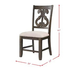 Chaise Stanford avec dossier tourbillon en bois, marron - Picket House Furnishings : Moderne du milieu du siècle, assise rembourrée