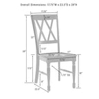 Lot de 2 chaises de salle à manger Crosley Shelby Teal vieilli : cadre en bois d'hévéa, sans accoudoirs, capacité de 113 kg