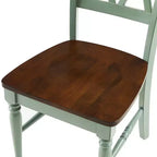 Lot de 2 chaises de salle à manger Crosley Shelby Teal vieilli : cadre en bois d'hévéa, sans accoudoirs, capacité de 113 kg
