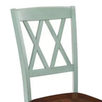 Lot de 2 chaises de salle à manger Crosley Shelby Teal vieilli : cadre en bois d'hévéa, sans accoudoirs, capacité de 113 kg