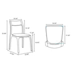Lot de 2 chaises de salle à manger empilables Moderno en similicuir noir – Manhattan Comfort