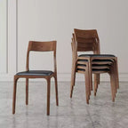 Lot de 2 chaises de salle à manger empilables Moderno en similicuir noir – Manhattan Comfort