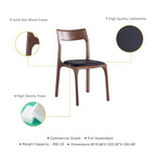 Lot de 2 chaises de salle à manger empilables Moderno en similicuir noir – Manhattan Comfort