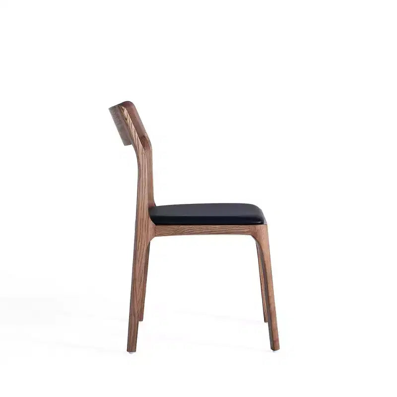 Lot de 2 chaises de salle à manger empilables Moderno en similicuir noir – Manhattan Comfort