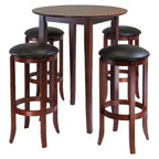 5pc Fiona Counter Height Dining Set with 4 Swivel Stools Wood/Antique Walnut - Winsome