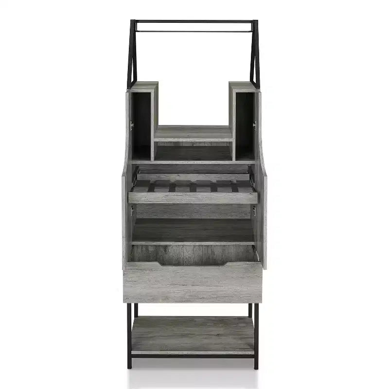 Meuble de rangement pour vins à usages multiples Meluse, style vintage gris, de Magasin 24h/24 et 7j/7