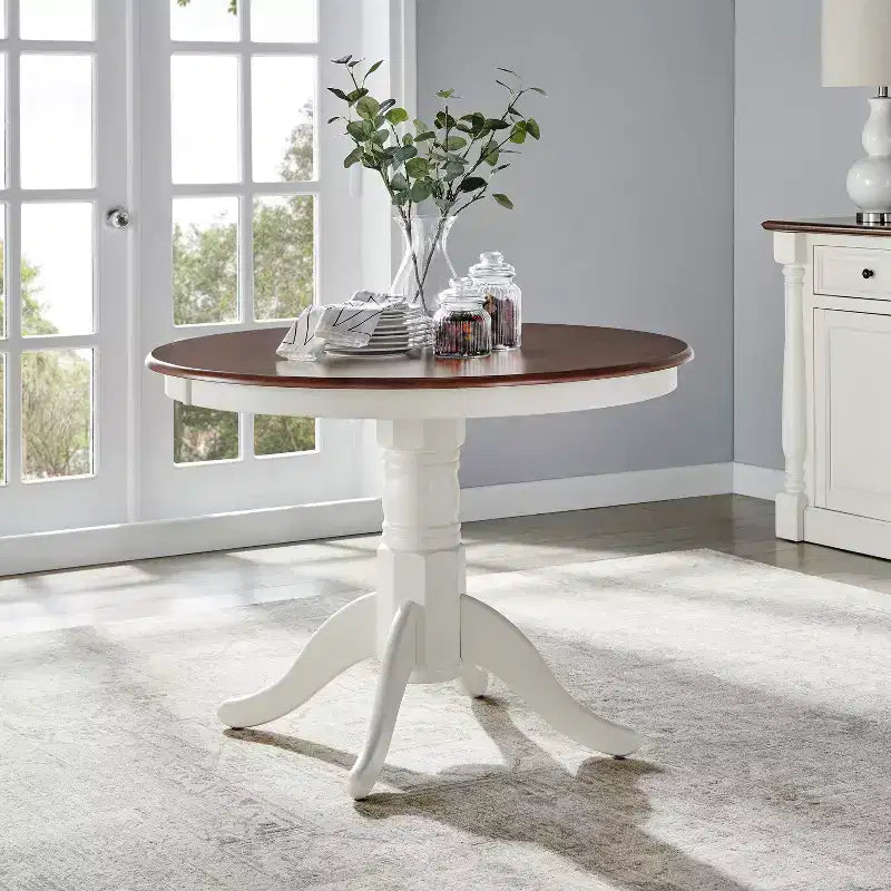 Table à manger ronde Shelby blanc vieilli - Crosley
