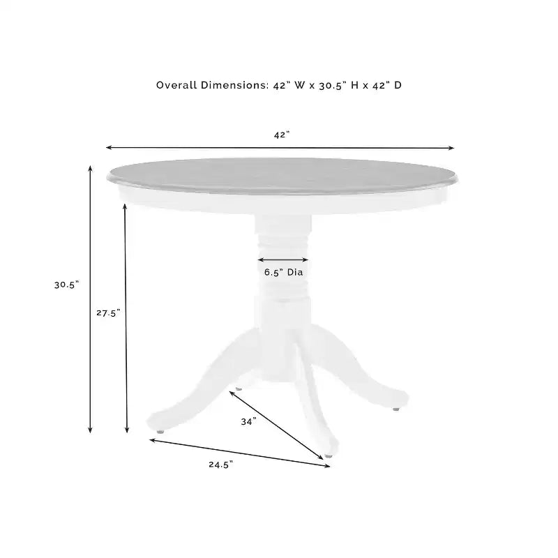 Table à manger ronde Shelby blanc vieilli - Crosley