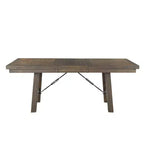 Dex 7pc Extendable Dining Table Set and 6 Upholster Side Chairs Walnut Brown/Cream - Picket House Furnishings: Smokey Finish, Flared Legs