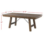 Ensemble de salle à manger extensible 7 pièces Dex et 6 chaises latérales rembourrées Noyer/Crème - Picket House Furnishings : Finition fumée, Pieds évasés