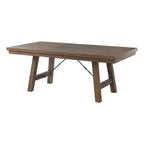 Ensemble de salle à manger extensible 7 pièces Dex et 6 chaises latérales rembourrées Noyer/Crème - Picket House Furnishings : Finition fumée, Pieds évasés