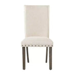 Ensemble de salle à manger extensible 7 pièces Dex et 6 chaises latérales rembourrées Noyer/Crème - Picket House Furnishings : Finition fumée, Pieds évasés