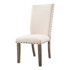 Ensemble de salle à manger extensible 7 pièces Dex et 6 chaises latérales rembourrées Noyer/Crème - Picket House Furnishings : Finition fumée, Pieds évasés