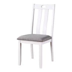 HOMES: Inside + Out Ensemble de salle à manger 5 pièces Seawhisper de style transitionnel blanc/gris : Bois massif, chaises rembourrées, style cottage