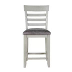 Ensemble de salle à manger 7 pièces Hyland de Steve Silver Co., gris/charbon : Tabourets rembourrés, rallonge amovible, base de rangement