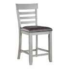 Ensemble de salle à manger 7 pièces Hyland de Steve Silver Co., gris/charbon : Tabourets rembourrés, rallonge amovible, base de rangement