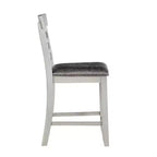 Ensemble de salle à manger 7 pièces Hyland de Steve Silver Co., gris/charbon : Tabourets rembourrés, rallonge amovible, base de rangement