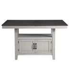Ensemble de salle à manger 7 pièces Hyland de Steve Silver Co., gris/charbon : Tabourets rembourrés, rallonge amovible, base de rangement