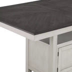 Ensemble de salle à manger 7 pièces Hyland de Steve Silver Co., gris/charbon : Tabourets rembourrés, rallonge amovible, base de rangement