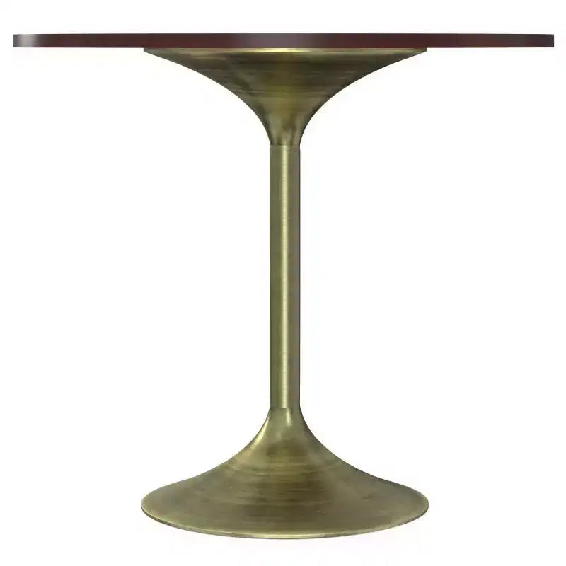 Table de salle à manger Chilton Noyer - WyndenHall : Plateau en acacia massif, base en cuivre antique, 91,4 cm