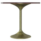 Table de salle à manger Chilton Noyer - WyndenHall : Plateau en acacia massif, base en cuivre antique, 91,4 cm