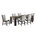Table à manger extensible 7 pièces Jasper et six chaises d'appoint rembourrées Noyer grillé - Picket House Furnishings