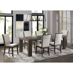 Table à manger extensible 7 pièces Jasper et six chaises d'appoint rembourrées Noyer grillé - Picket House Furnishings