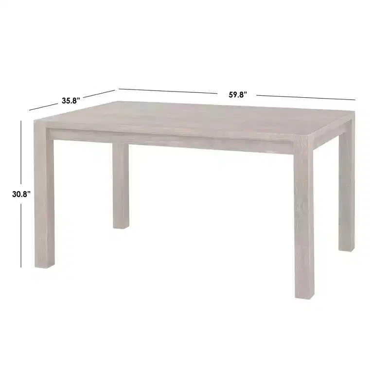 Table à manger rectangulaire Buylateral Verdon style ferme moderne, coloris bois flotté