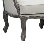 Canapés Tania 56" Lin Crème et Finition Marron - Acme Furniture : Cabriole Française, Clous Décoratifs, Aucun Assemblage Requis
