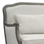 Canapés Tania 56" Lin Crème et Finition Marron - Acme Furniture : Cabriole Française, Clous Décoratifs, Aucun Assemblage Requis