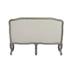 Canapés Tania 56" Lin Crème et Finition Marron - Acme Furniture : Cabriole Française, Clous Décoratifs, Aucun Assemblage Requis